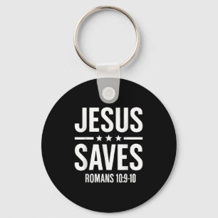 Porte-clés Jésus Sauve Romains Bible Verse Foi Croyant Hommes