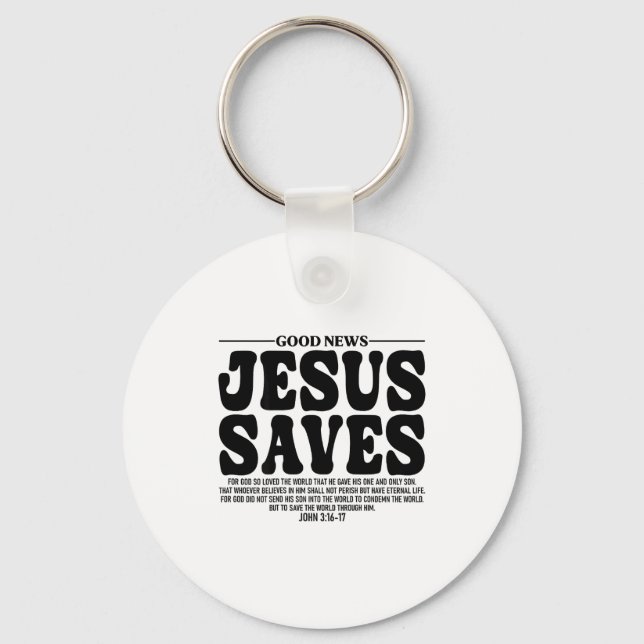 Porte-clés Jesus Saves Onback Subtle Christian Minimal Religi (Recto)