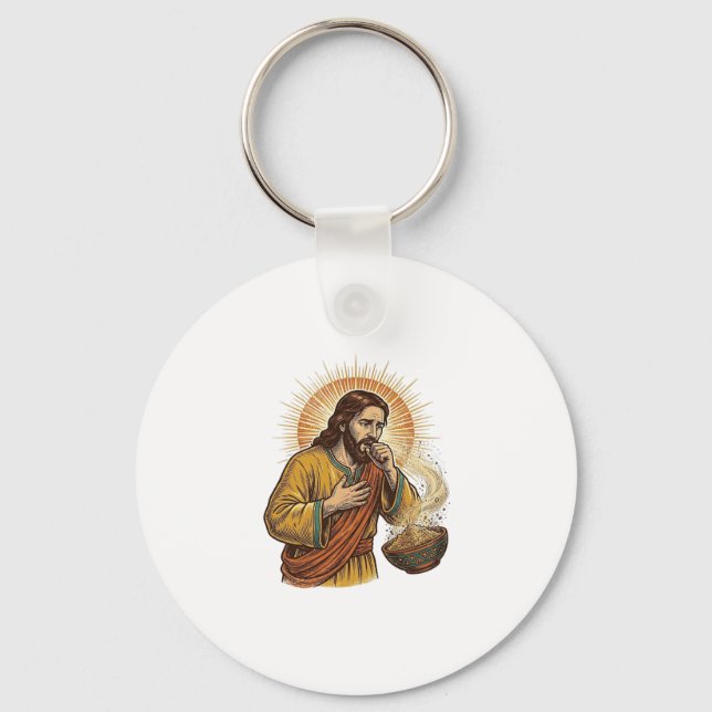Porte-clés Jésus s'étouffe avec miette de croustille de torti (Recto)