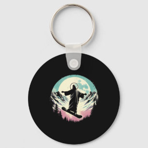 Porte-clés Jesus Snowboard - Drôle Christian Religieux Sno