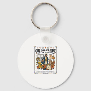 Porte-clés Jésus Soignant Parents Âgés Graphique Tee Christi