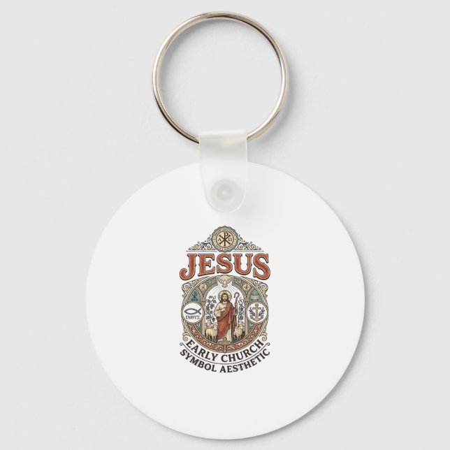 Porte-clés Jésus Symbole de l'Église primitive Esthétique Jés (Recto)