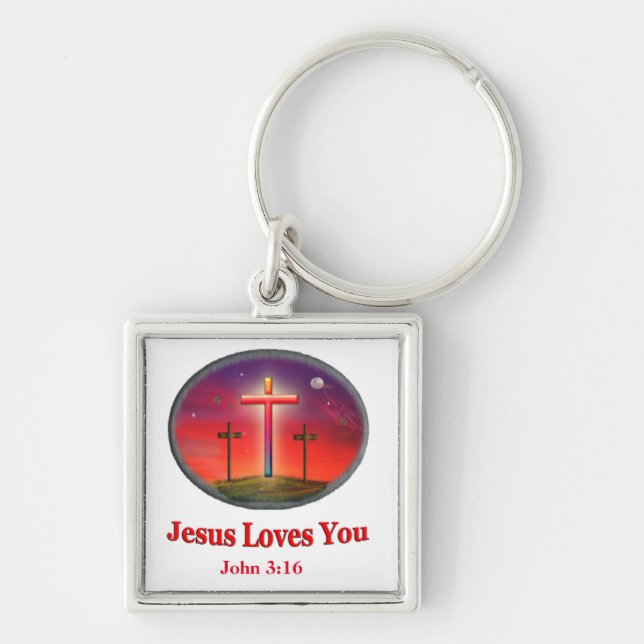 Porte-clés jésus t'aime (Devant)