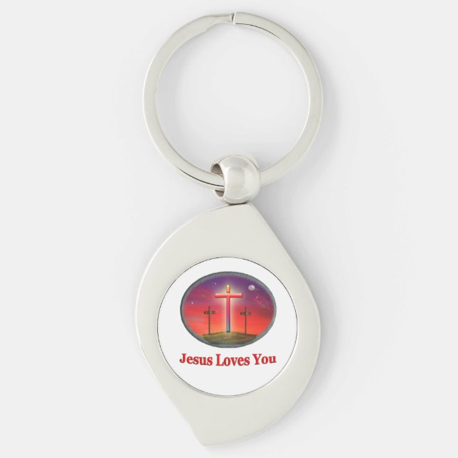 Porte-clés jésus t'aime (Devant)