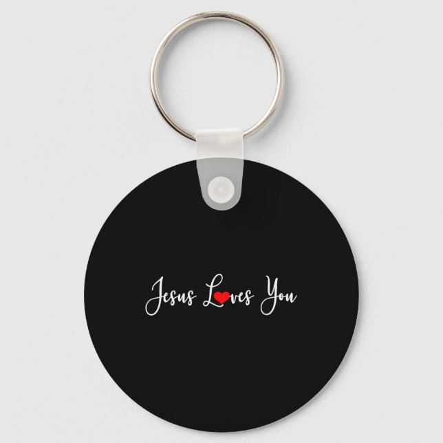 Porte-clés Jésus t'aime - chrétien religieux (Recto)