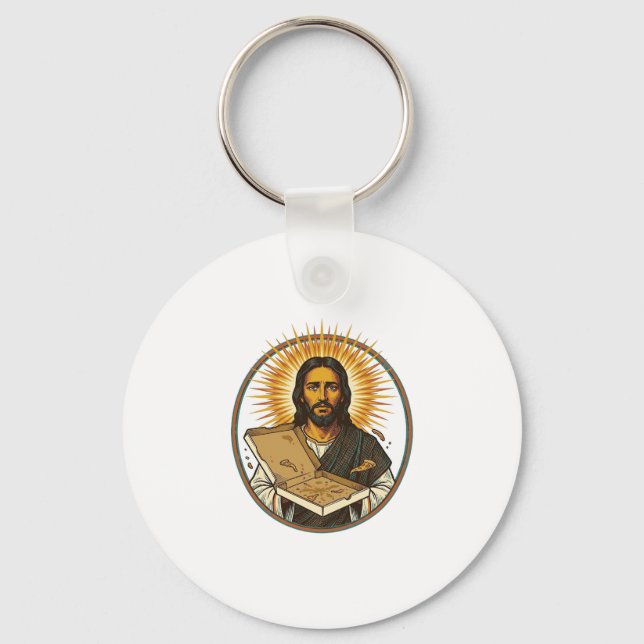 Porte-clés Jésus Trompé Par Une Boîte De Pizza Vide Humour De (Recto)