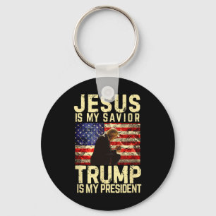 Porte-clés Jésus Trump Tee - Jésus Est Mon Seigneur Sauveur T