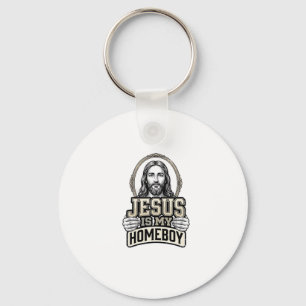 Porte-clés Jésus vintage est mon pote gravé design vectoriel