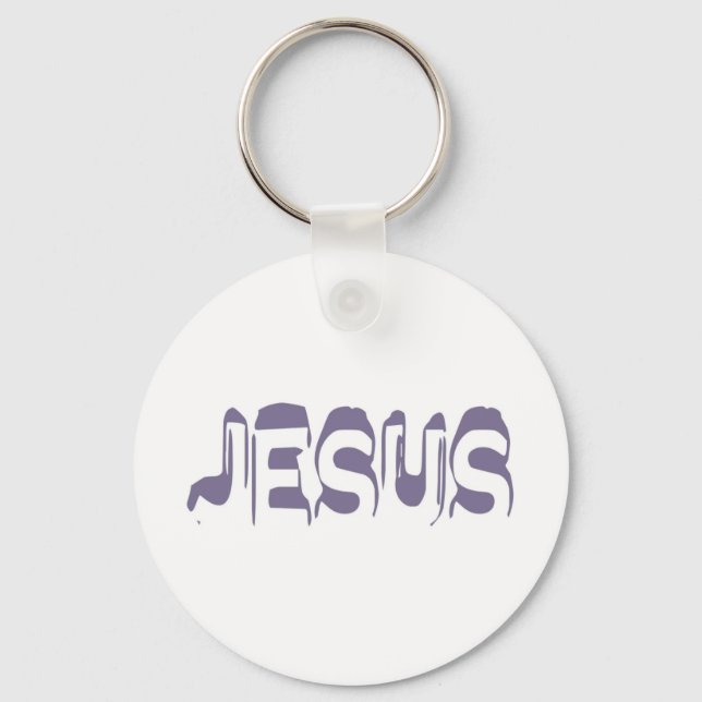Porte-clés Jésus Violet (Recto)