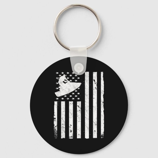 Porte-clés Jet ski américain drapeau américain jetski  (Recto)
