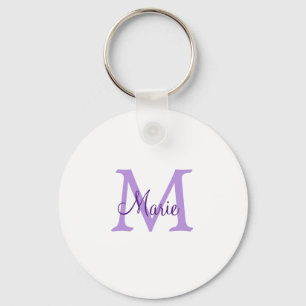 Porte-clés jeté simple minimal ajouter nom monogramme rose ro