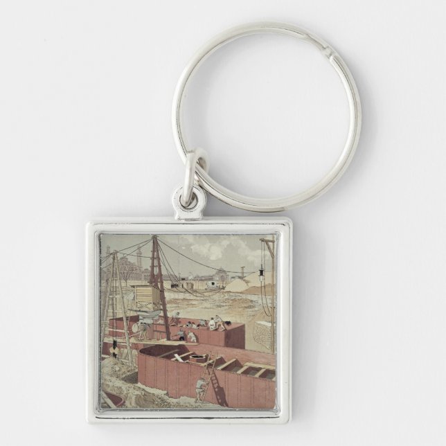 Porte-clés Jeter les fondements pour Tour Eiffel (Devant)