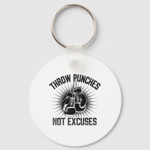 Porte-clés Jetez Des Punches Pas Excuser Boxer Sports Gym Ath