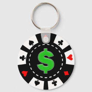 PORTE-CLÉS JETON DE POKER DE SYMBOLE DOLLAR