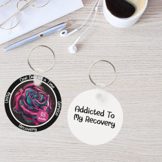 Porte-clés Jeton de Sobriété en Rose | Cadeau de Récupération