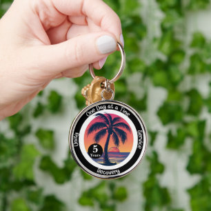 Porte-clés Jeton personnalisé Tropical de 12 étapes d'anniver