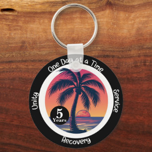 Porte-clés Jeton personnalisé Tropical de 12 étapes d'anniver
