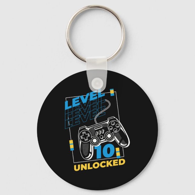 Porte-clés Jeu 10 ans Jeu 10e Anniversaire - Niveau 10 (Recto)
