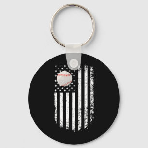 Porte-clés Jeu de baseball vintage Jour Drapeau américain pou