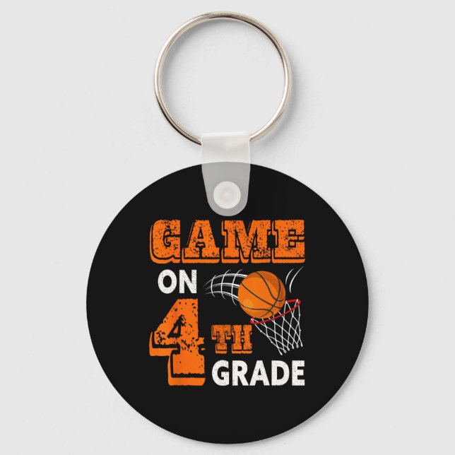 Porte-clés Jeu De Basket De 4E Année Retour À L'École Fun Gi (Recto)