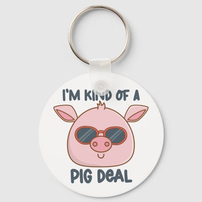 Porte-clés Jeu de mots drôle sur les cochons (Recto)