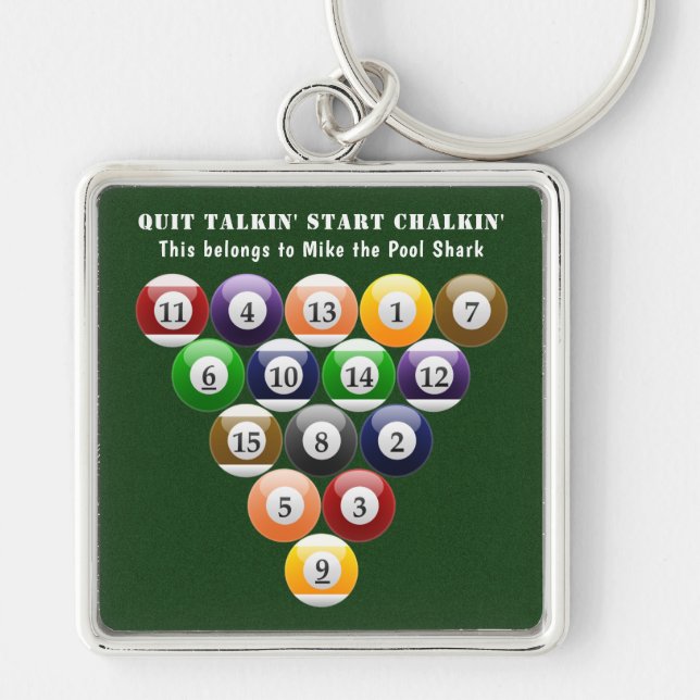 Porte-clés Jeu de piscine des boules de billard de support de (Devant)