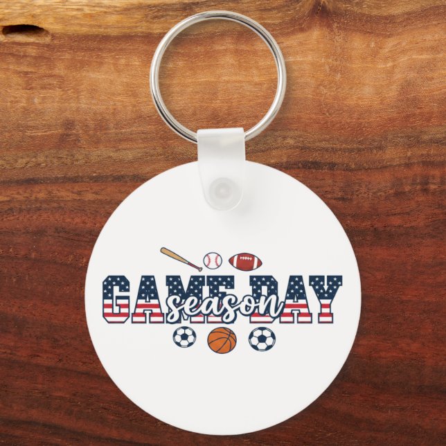Porte-clés Jeu de sport multi-patriotique Saison de jour de m (Recto)