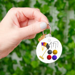 Porte-clés Jeu Du Porte - clé Du Croquet<br><div class="desc">Comme le croquet alors ce design est pour vous. Il dispose de tous les équipements nécessaires pour une partie de croquet. Les boules, le maillet, le but et les drapeaux. Un ensemble de croquet complet. Ce jeu de croquet design est superbe sur ce porte - clé. Parfait pour vous-même ou...</div>