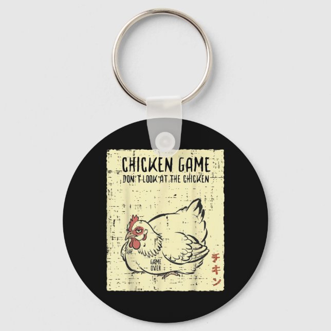 Porte-clés Jeu du poulet Ne regardez pas Game Over Citation d (Recto)