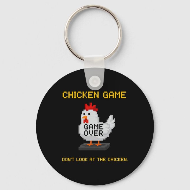 Porte-clés Jeu du poulet Ne regardez pas le poulet Drôle de p (Recto)
