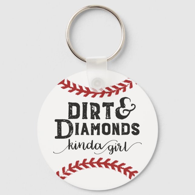 Porte-clés Jeu et Diamants Genre De Thème De Softball Fille (Recto)