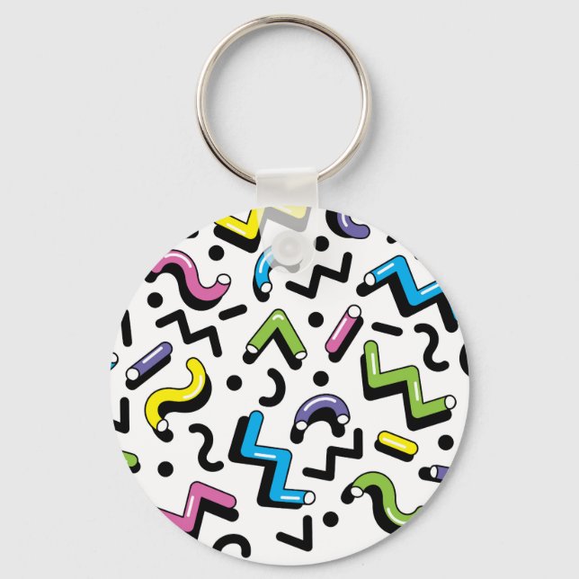 Porte-clés Jeu géométrique : Motif de formes de Doodles (Recto)