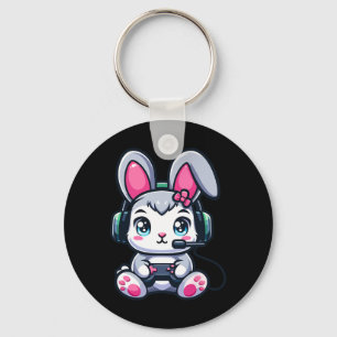 Porte-clés Jeu Pâques Bunny mignon gamer fille 1