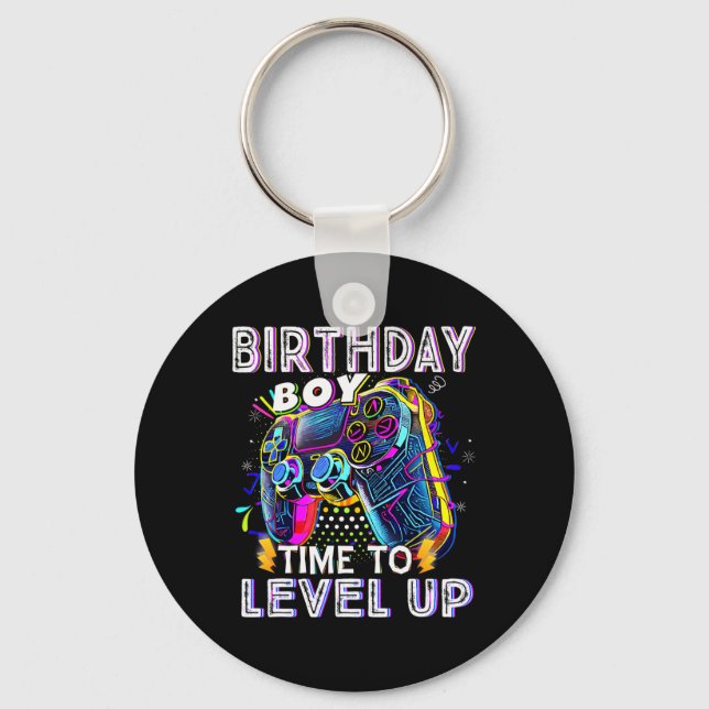 Porte-clés Jeu Vidéo Anniversaire Jeu Garçon Temps De Niveau  (Recto)