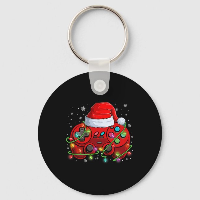 Porte-clés Jeu Vidéo de Noël du jeu Santa Hat Lights Jeu (Recto)