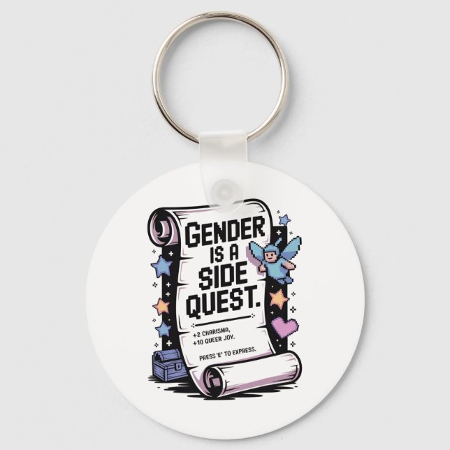 Porte-clés Jeu vidéo Non-binary Gamer Gender Is A Side Quest (Recto)