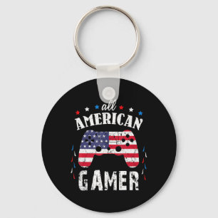 Porte-clés Jeu vidéo Patriotique Gamer Américain 4th Jul