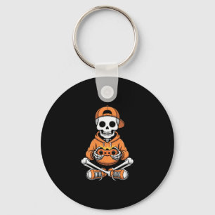 Porte-clés Jeu vidéo squelette effrayant Halloween jeu gamer