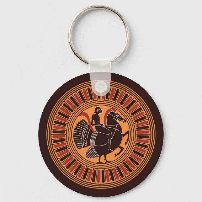 Porte-clés Jeune À L'Épreuve D'Une Hippalétrion Mythique (Recto)