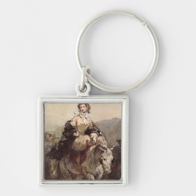 Porte-clés Jeune femme sur un cheval (Devant)