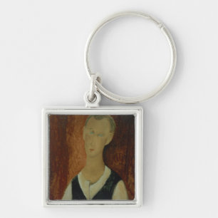 Porte-clés Jeune homme avec Waistcoat noir, 1912 (l'huile