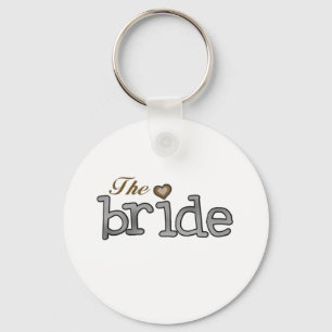 Porte-clés Jeune mariée d'argent et d'or