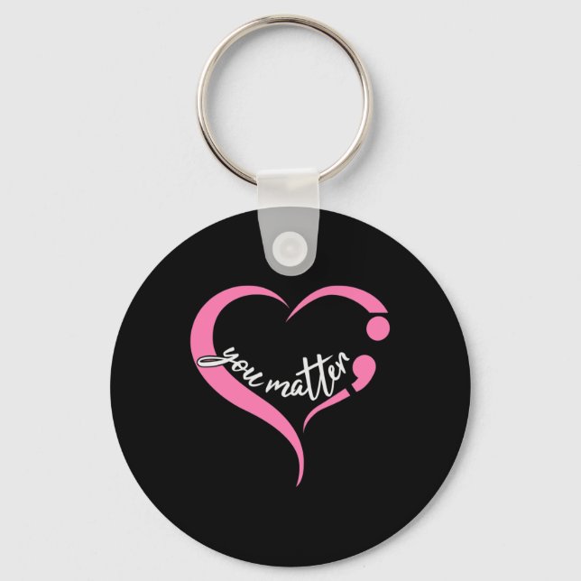 Porte-clés Jeunesse Compte Point-virgule Santé Mentale et Sui (Recto)