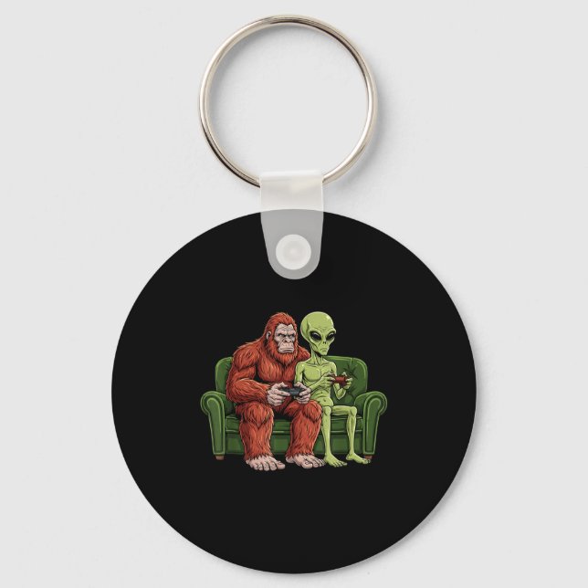 Porte-clés Jeux vidéo Bigfoot Alien Sasquatch Ufo Hommes (Recto)