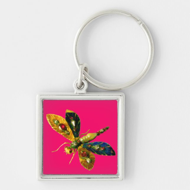 Porte-clés JEWEL DRAGONFLY ANTIQUE, Fuchsia rose (Devant)