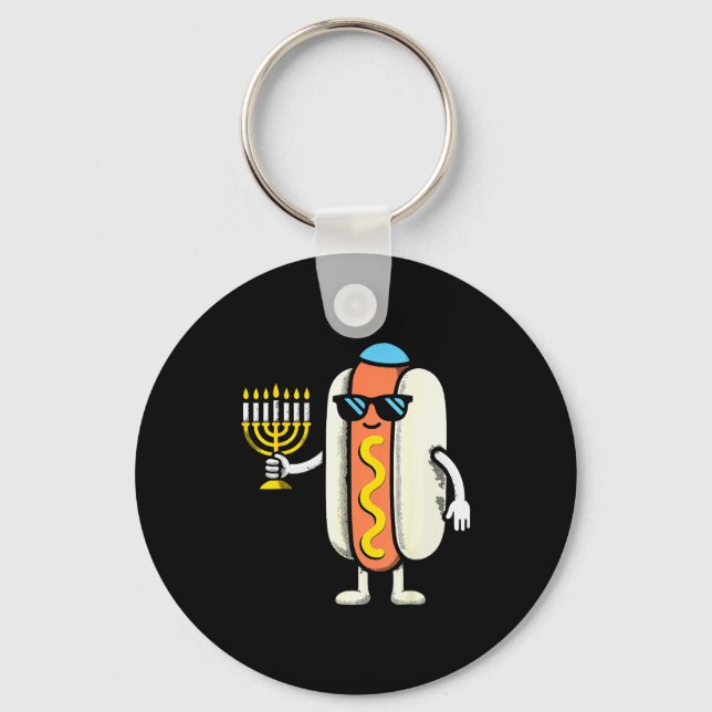 Porte-clés Jewish Pjs Hotdog Funny Food Hanukkah Pajamas Chan (Recto)