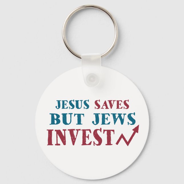Porte-clés Jews Invest - humour financier juif (Recto)