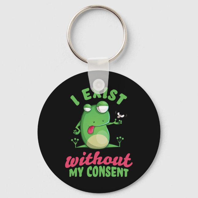 Porte-clés J'Existe Sans Mon Consentement Fun Frog Depression (Recto)