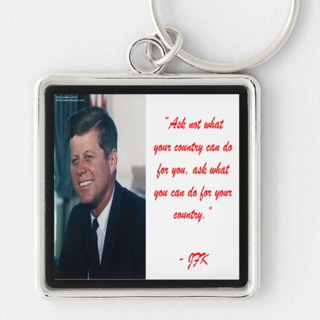 Porte-clés JFK & Citation de Ne Pas Demander (Devant)