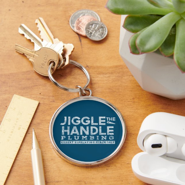 Porte-clés Jiggle la poignée Plumbing White Gfx Turquoise BG (Bureau)